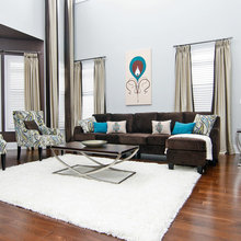 Greg & Candice Living Room - Brown and Blue