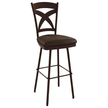 Transitional Highback Swivel Stool, Counter Height