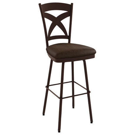 Transitional Highback Swivel Stool, Counter Height