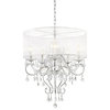 Glam Silver Faux Crystal Hanging Celing Lamp with See Thru Shade