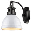 Golden Lighting 3602-BA1-BLK Duncan 1 Light 9" Tall Bathroom - Black / Seafoam