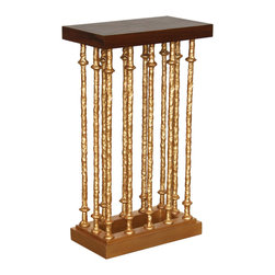 Diego Cigar Table with Wood Parquetry Top (Rectangular) - Side Tables And End Tables