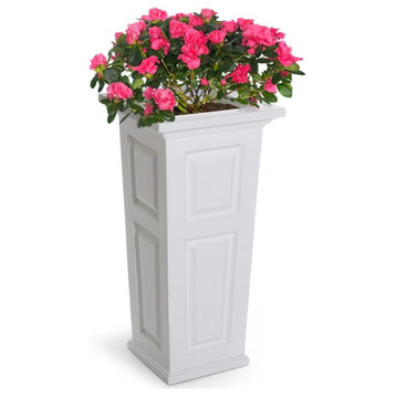 Mayne Nantucket 32" Tall Traditional Plastic Planter in White