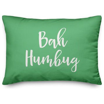 Bah Humbug, Light Green 14x20 Lumbar Pillow