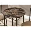 Dining Set - 3Pcs Set / Cappuccino Marble / Bronze Metal