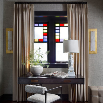 Home Office Space with Layered Lighting