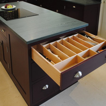 Kitchen Island unit with cutlery drawer open