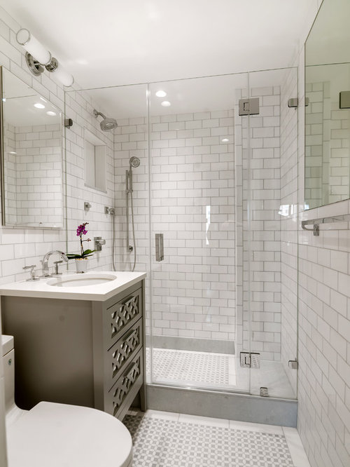 White Subway Tile Bathroom  Ideas  Houzz 