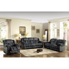 Lexicon Laurelton Microfiber Double Glider Reclining Love Seat in Charcoal