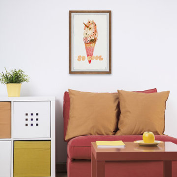 "Unicorn Ice Cream III" Framed Painting Print