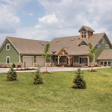 Ohio Timber Frame Home - Exterior Farm Style Home