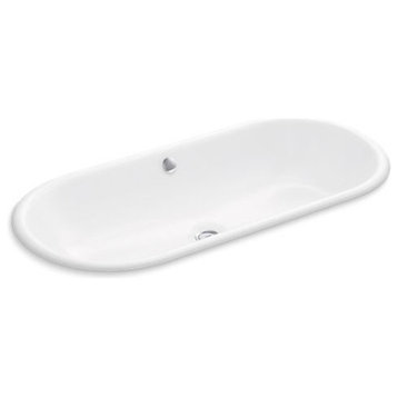 Kohler Iron Plains Capsule Drop-In/Under-Mount Bathroom Sink, White