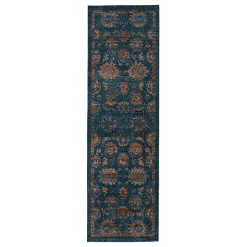 Vibe by Jaipur Living Milana Oriental Blue/Blush Area Rug, 2'6"x8'