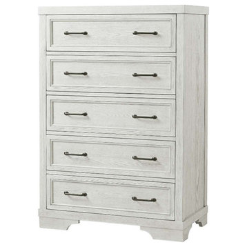 Westwood Design Foundry 5-Drawer Traditional Wood Chest in White Dove