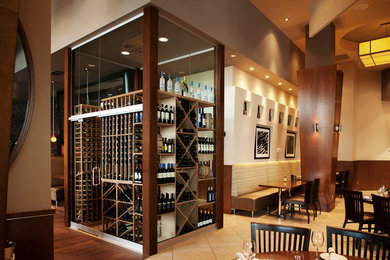 Inspiration for a contemporary wine cellar remodel in Montreal