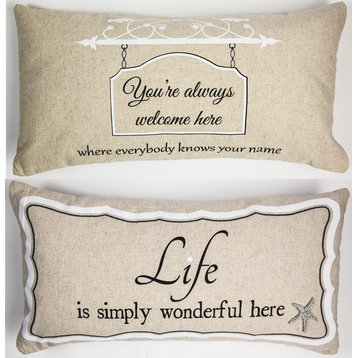 Life is Simply Wonderful Reversible Pillow Cover