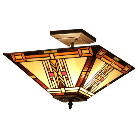 Gode 2-Light Mission Semi-Flush Ceiling Fixture