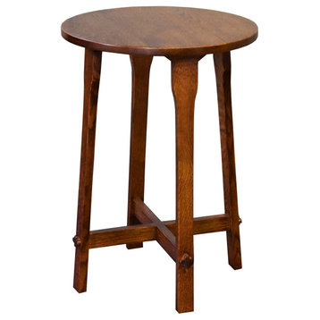 Arts and Crafts/Mission Style Oak Round End Table, Model A22