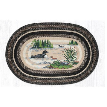 Capitol Importing  4 x 6 ft. Jute Oval Loons Patch