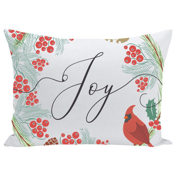 Joy Christmas Throw Pillow, 16x16, Cover Only