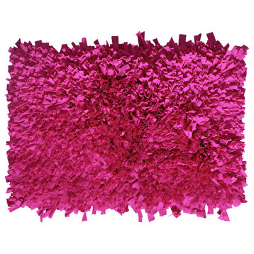 Bella Premium Jersey Shaggy Accent Rug, 24"x36", Hot Pink