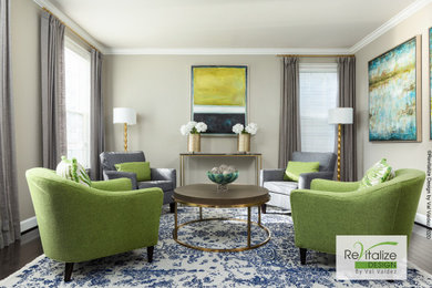 Hello HUE! Elevate your formal living room with color.