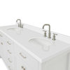 Ariel Bristol 73" Oval Sinks Bath Vanity, White, 1.5" White Quartz