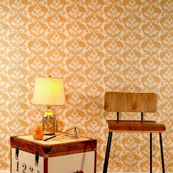 Peacock Patterns - French Damask - Wallpaper