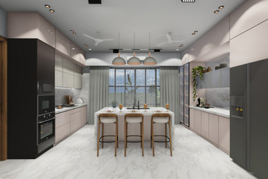 Pitampura Garg Residence - Kitchen & Living B