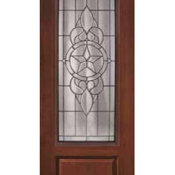 House Single Door 96 Fiberglass Brazos 1 Panel 3/4 Lite Glass - Front Doors