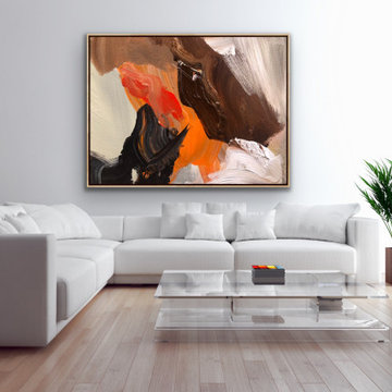Blue Black LARGE Canvas Wall Art Contemporary black Modern Room Decor