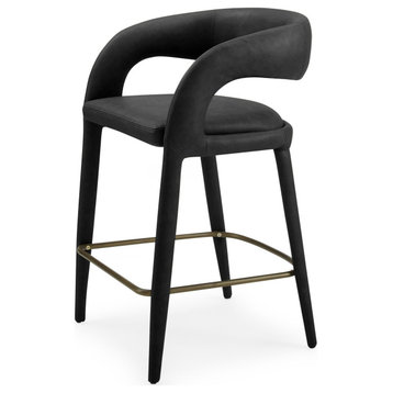 Modrest Faerron Modern Black Leatherette Counter Chair