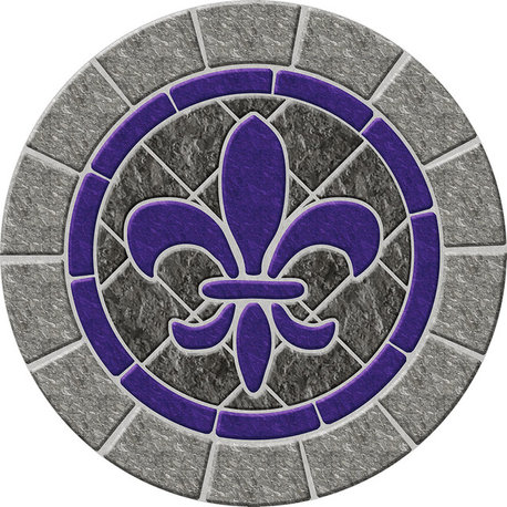 Drop-In Fleur de Lis Stone Vinyl Swimming Pool Mat, 59" X 59"