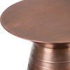 Sheridan 18 Inch Wide Metal Accent Side Table In Aged Copper, Fully Assembled