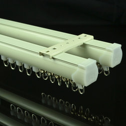CHR8022 Ivory Ceiling Mounted Double Curtain Tracks and Rails - Window Treatment Accessories