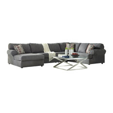 50 Most Por Polyester Sectional Sofas For 2019 Houzz Signature Design By Ashley Jayceon 3 Piece Raf Sofa Sectional Steel Fabric