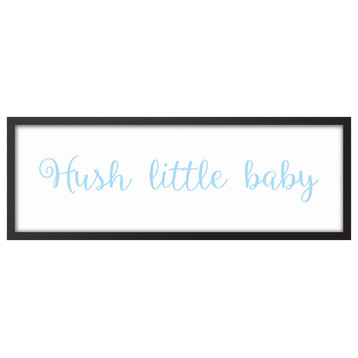 Hush Little Baby 12"x36" Black Framed Canvas, Blue