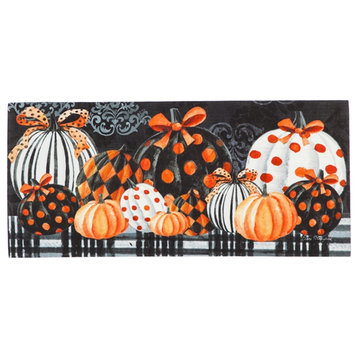 Home & Garden Elegant Pattern Pumpkins Mat Rubber Sassafras Halloween 431572