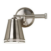 Kenroy Home Metro Swing Arm Wall Lamp in Brushed Steel