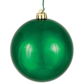 Vickerman Shiny Finish Ball Ornament, Emerald, 10"
