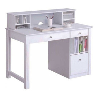 Campbell Wood Kids Desk with 1 Drawer and 2 Shelf Storage, Gray