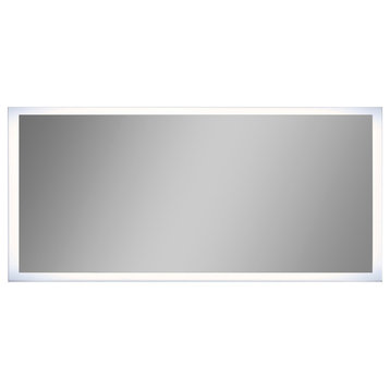 IB MIRROR Dimmable Lighted Bathroom Mirror, Crystal Clear Mirror, 28"x55", Rectangle