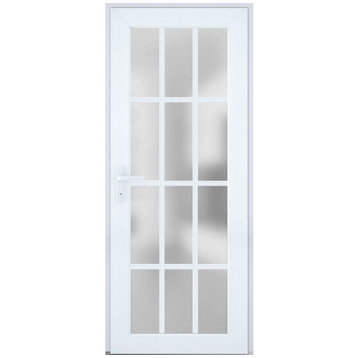 Exterior Prehungdoor Frosted Glass Manux 83 White Silk