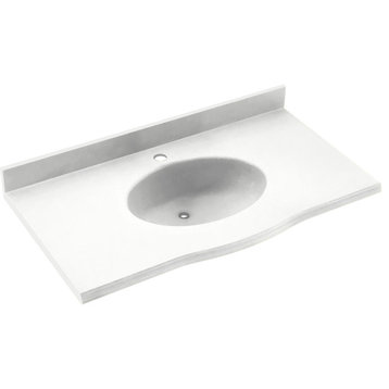 Swan Europa Solid Surface Bathroom Vanity Top, White