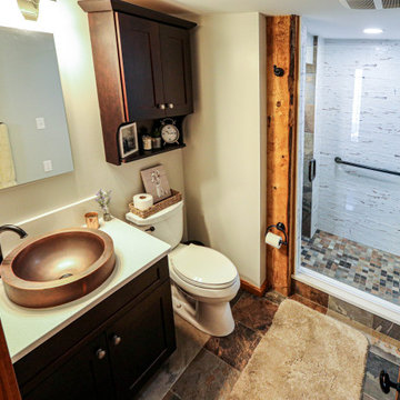 Century Home Bathroom with Vessel Sink and Tiled Shower ~ Seville, OH
