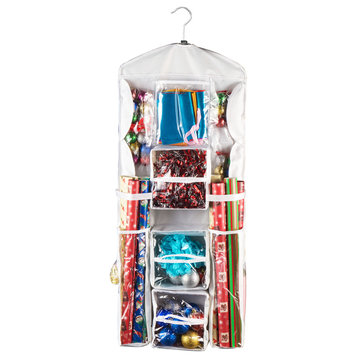2 Wrapping Paper Storage Organizer Dual-Sided Hanging Wrap Station for 30" Rolls