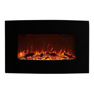 Curved Wall Mount 35 Inch Electric Fireplace Heater Transitional