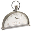 Mantle Clock 15"Lx13"H Metal/Glass (1 AA Battery, Not Included)