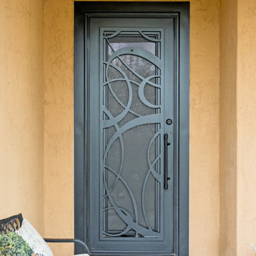Custom Contemporary Modern Iron Entry Door