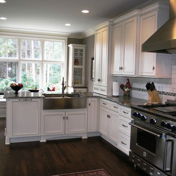 Kitchen White with Gray and Stainless